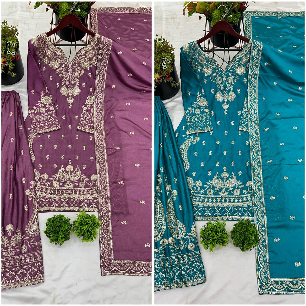 Beautiful designer  Silk kurta sharara with dupatta sets