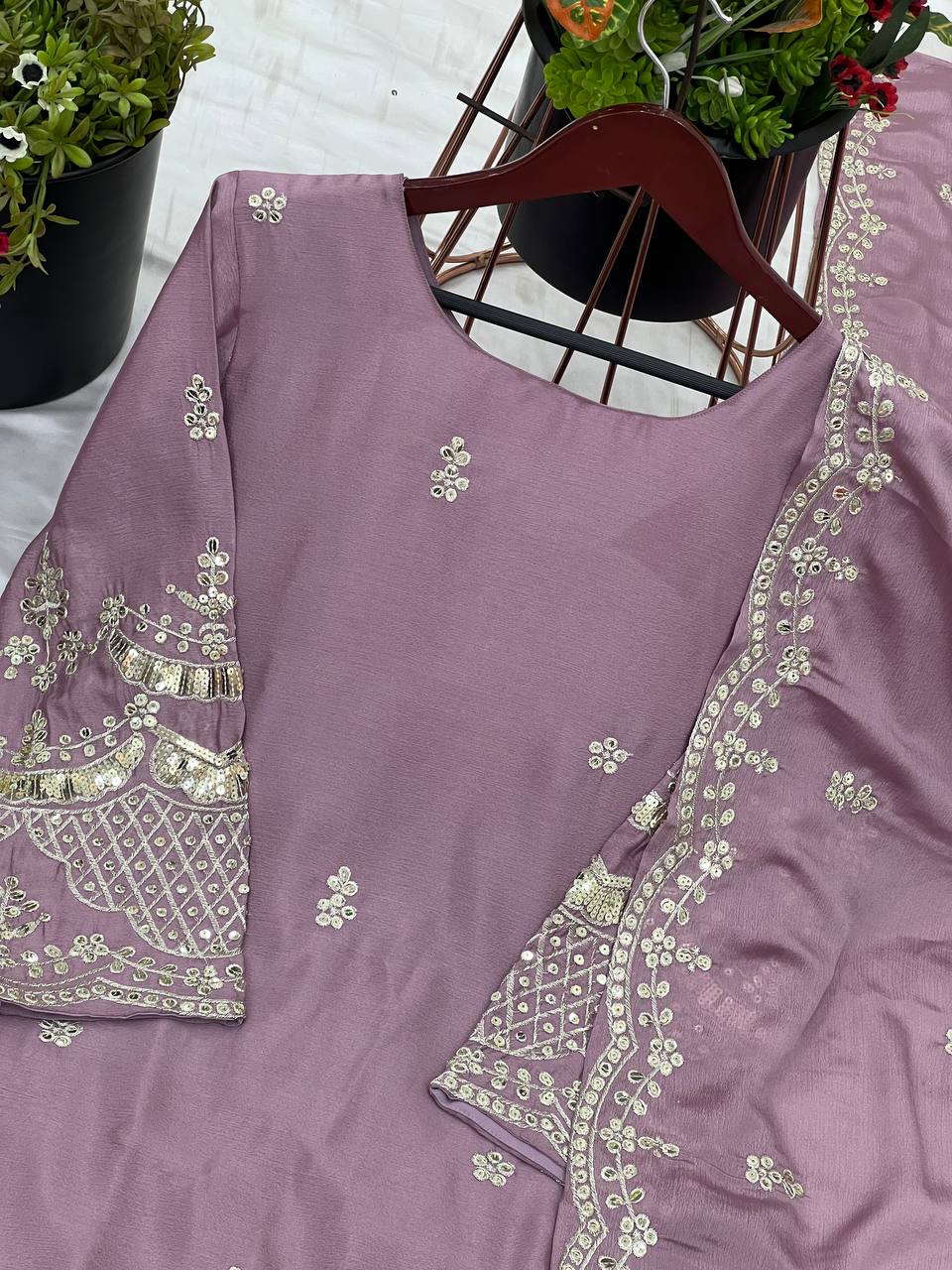 New Designer Party Wear Look – Top, sharara, and Dupatta with Heavy Embroidery Work