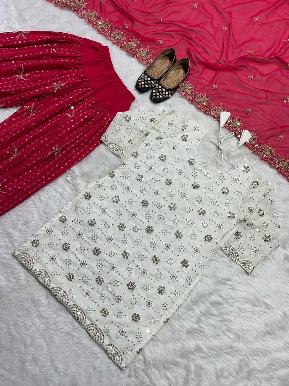 Beautiful Georgette Kurta Dhoti Punjabi Suit