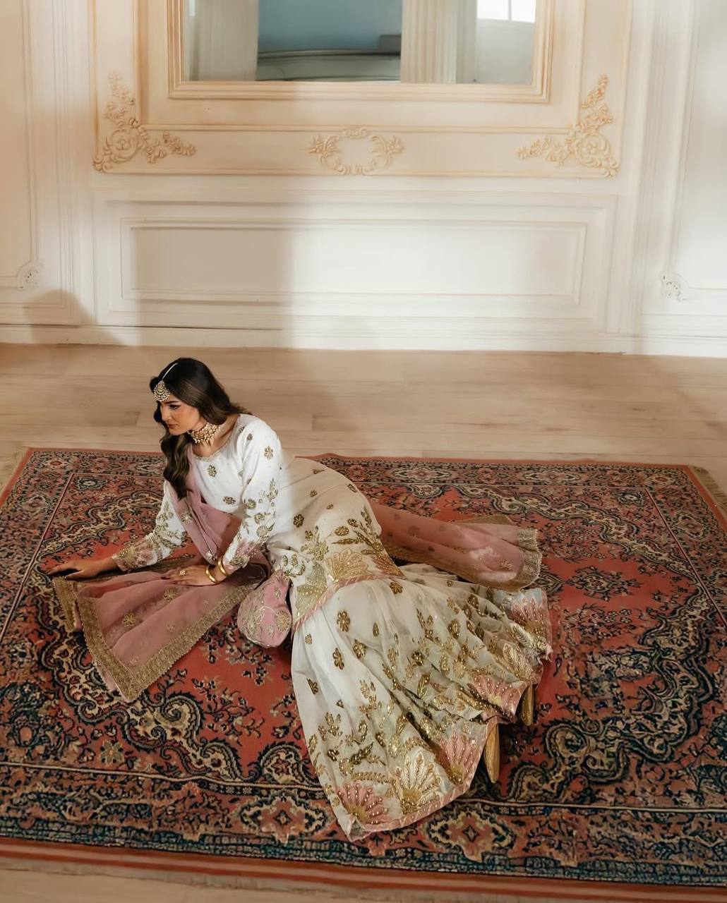 Women designer georgette kurta sharara with dupatta sets