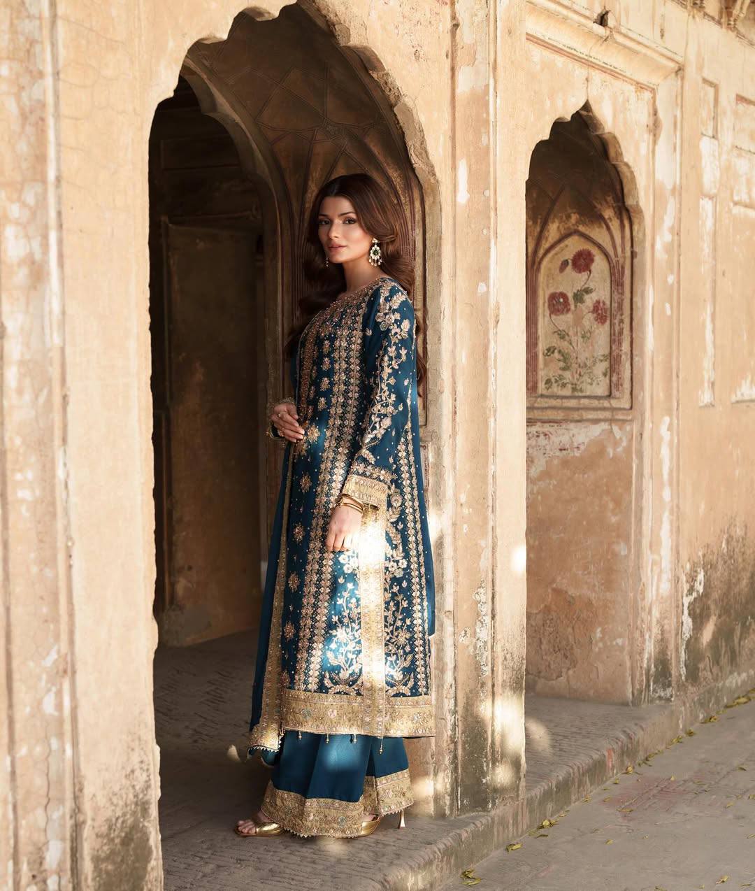 Wedding wear Heavy Georgette Embroidered Top  Bottom Set with Dupatta