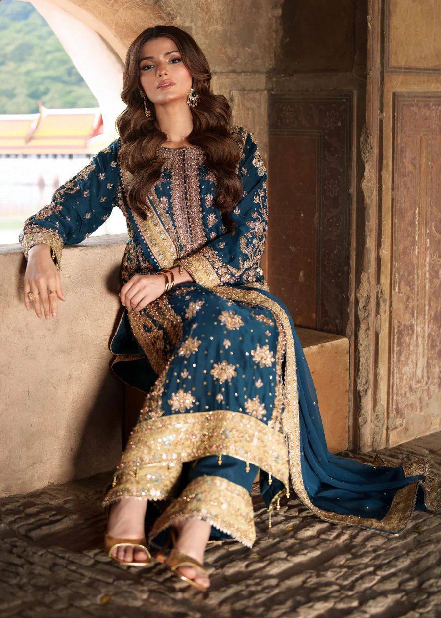 Wedding wear Heavy Georgette Embroidered Top  Bottom Set with Dupatta