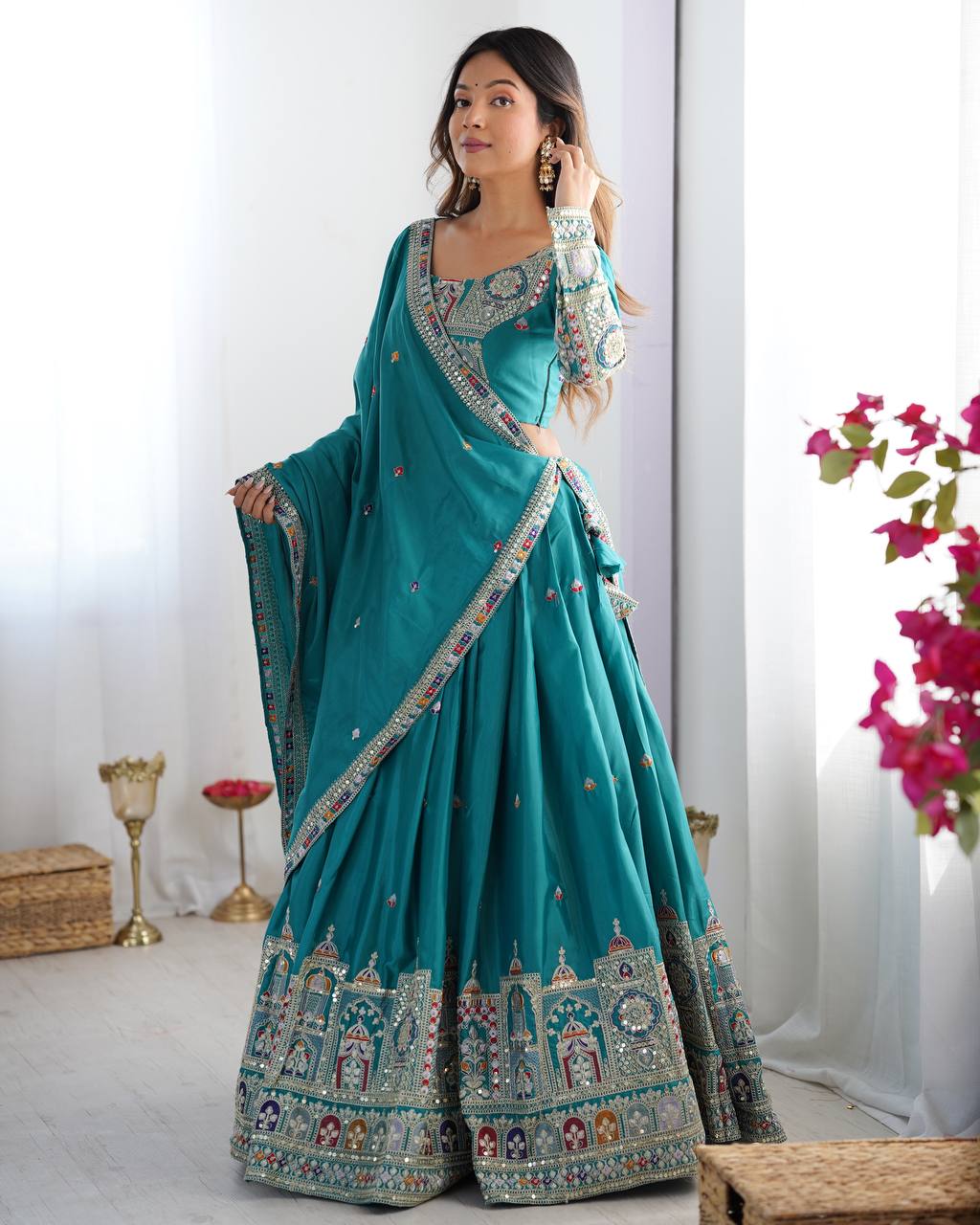 Readymade Lehenga Choli fully stitched Dupatta Set