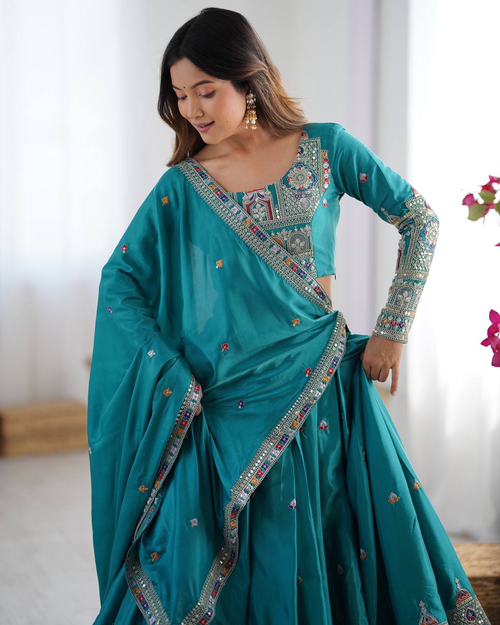 Readymade Lehenga Choli fully stitched Dupatta Set