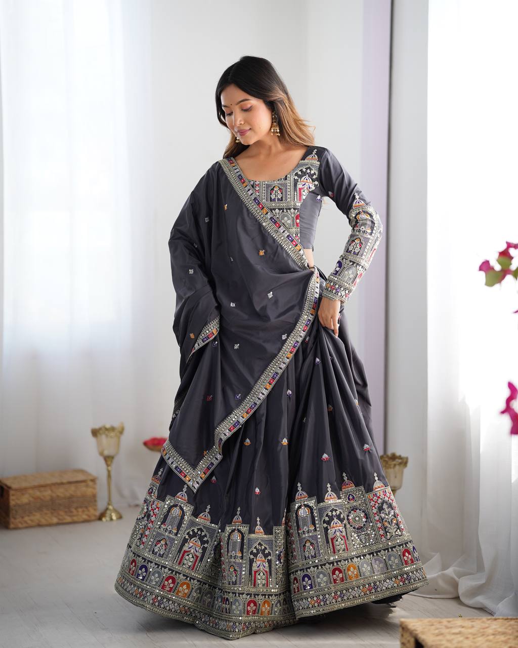 Readymade Lehenga Choli fully stitched Dupatta Set