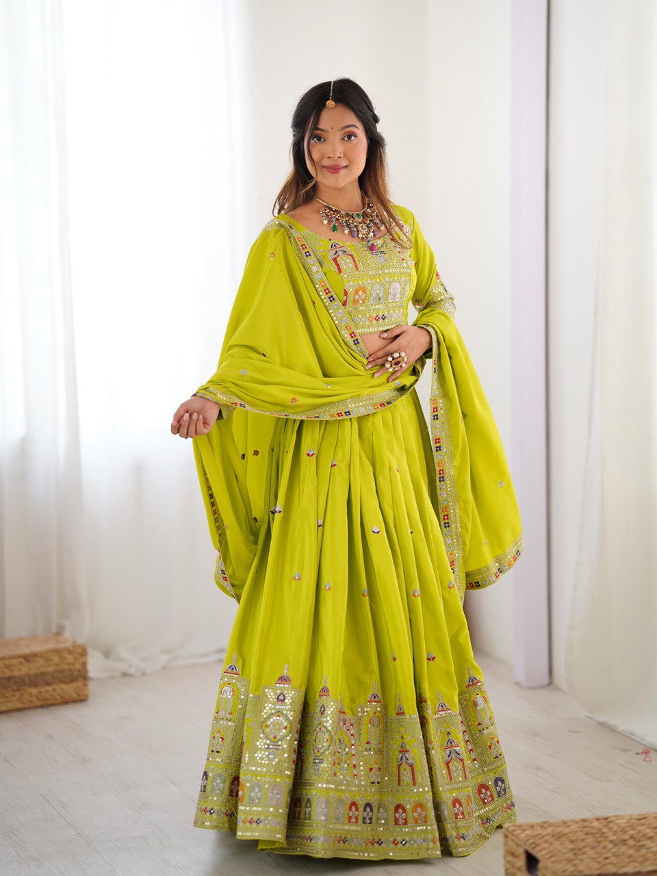 Readymade Lehenga Choli fully stitched Dupatta Set