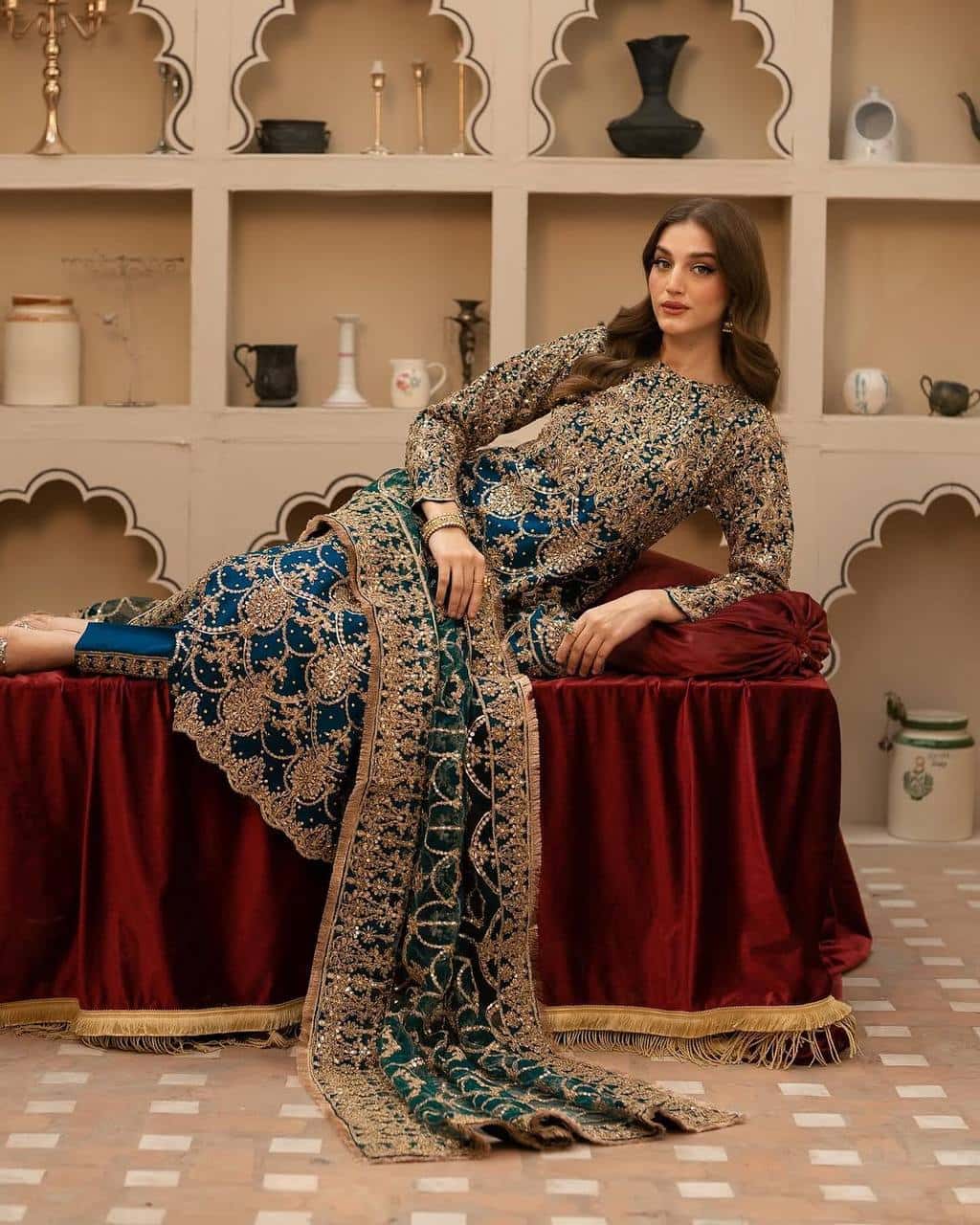 Elegant Embroidered Faux Georgette Top and Pant & Dupatta Set