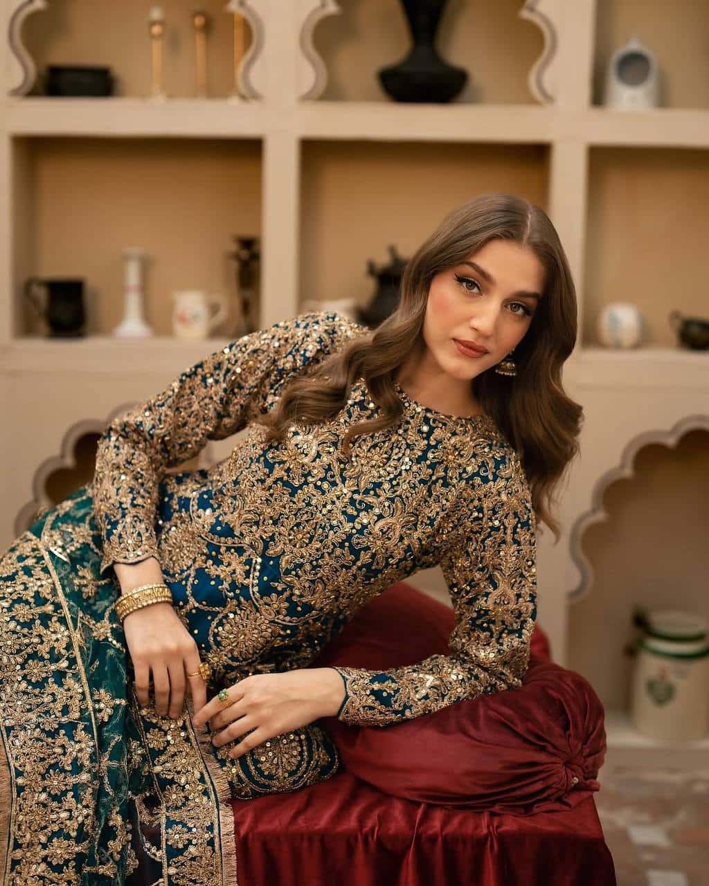 Elegant Embroidered Faux Georgette Top and Pant & Dupatta Set