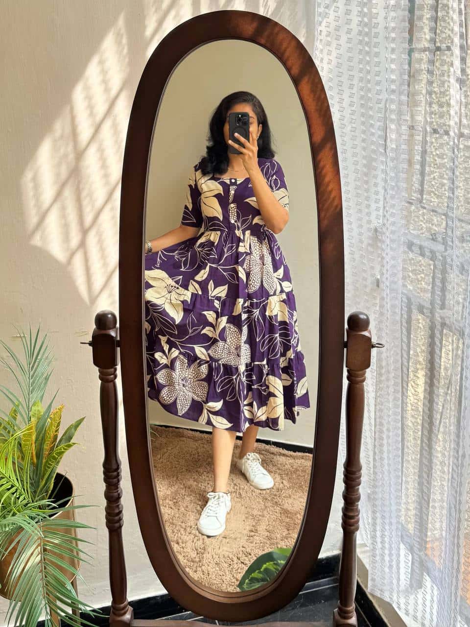 "Soft Cotton Maternity Dress - Comfortable & Stylish (48" Length)"