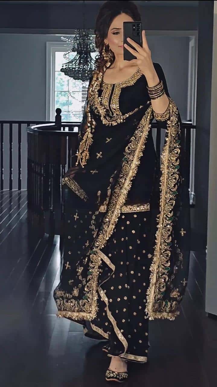 Heavy Malay Silk Embroidered Top with Mirror Work, Faux Georgette Dhoti Skirt, and Dupatta - Full Stitched Ethnic Party Wear Set for Women