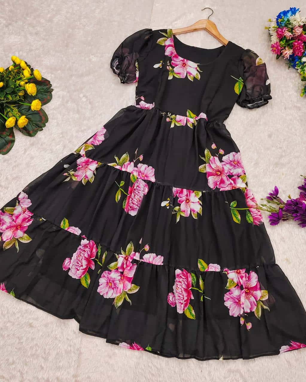 Elegant Soft Georgette Dress with Complete Lining – Stylish & Comfortable