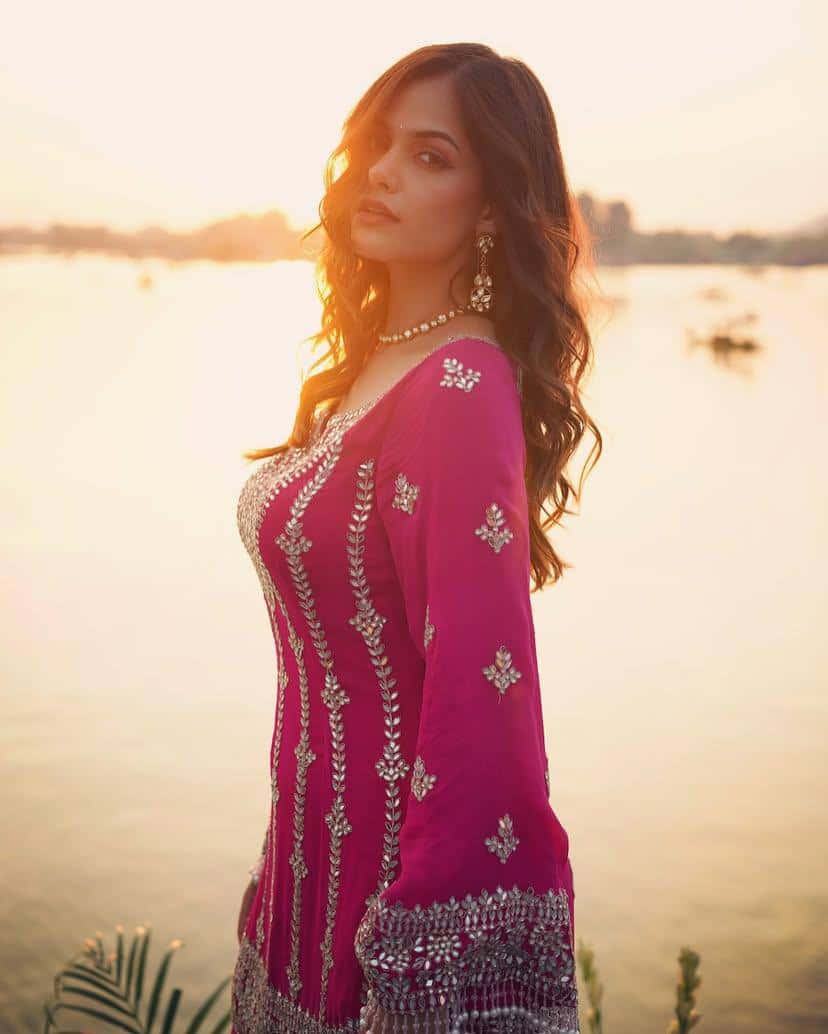 Heavy chinon silk sequence embroidery readymade stitch salwar suit