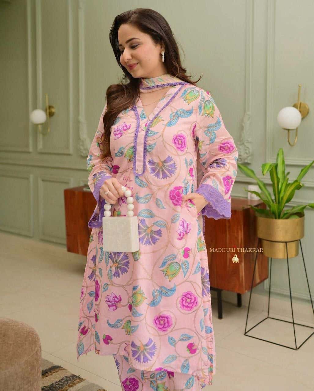 "Premium Cotton Kurta Set with Comfort Fit Pants & Pure Cotton Dupatta"