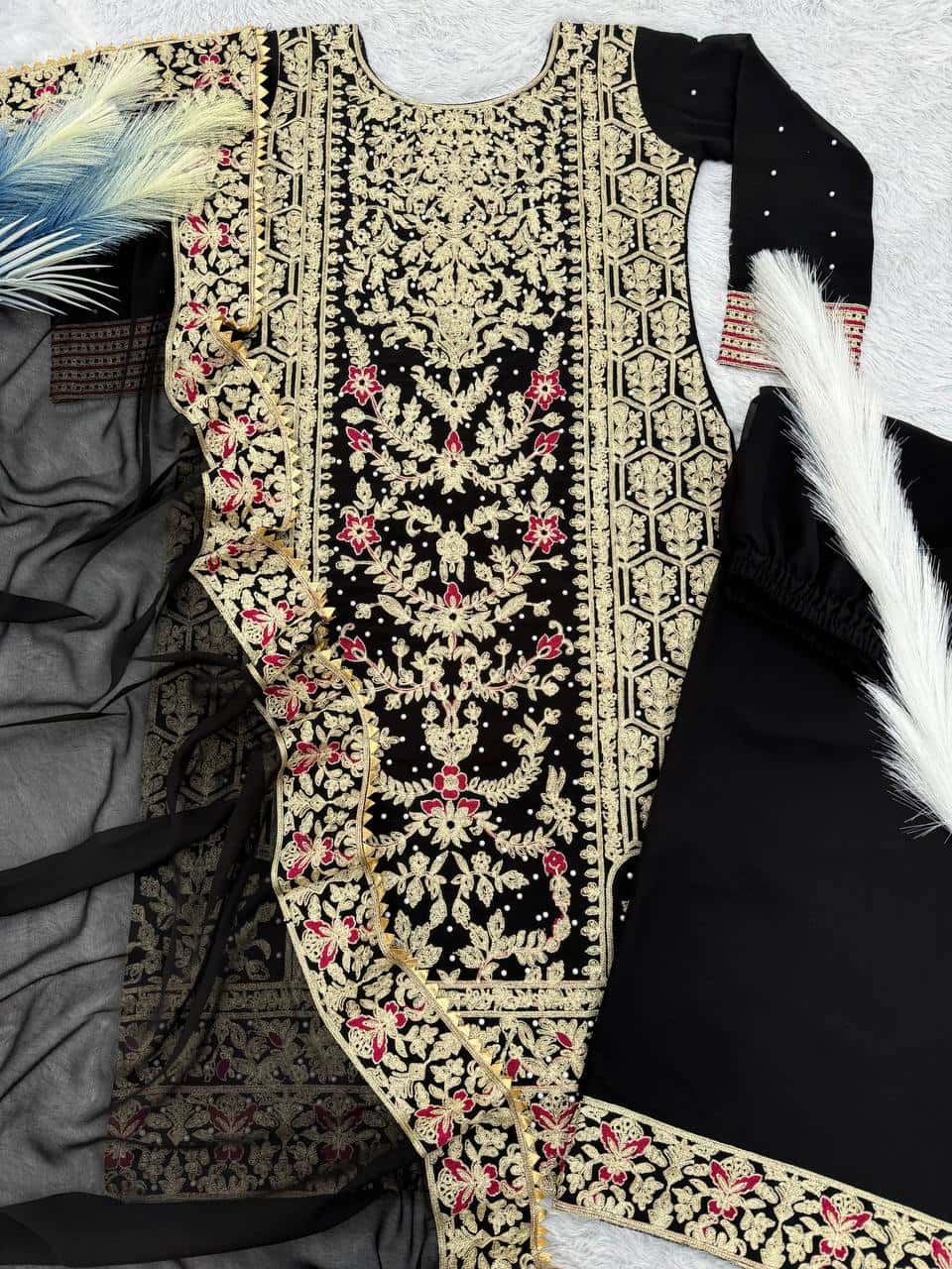 Heavy Faux Georgette Kurta Palazzo with Dupatta