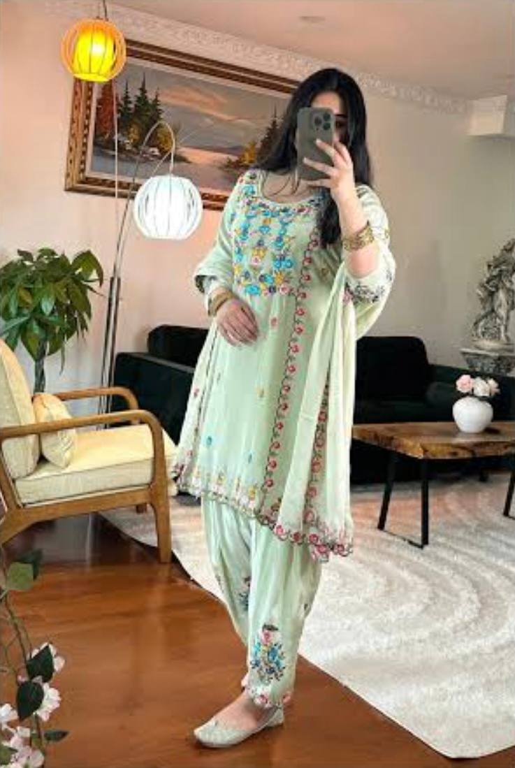 Silk designer kurta dhoti with dupatta sets