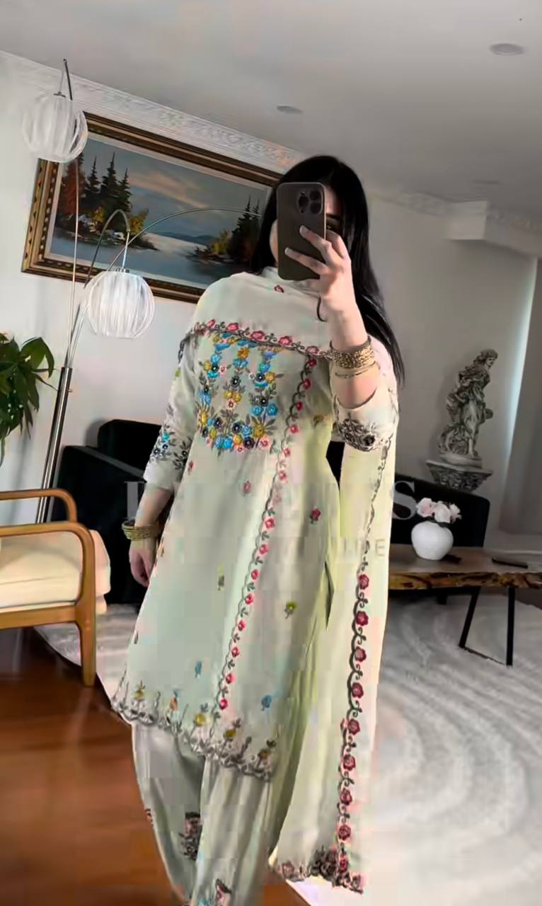 Silk designer kurta dhoti with dupatta sets