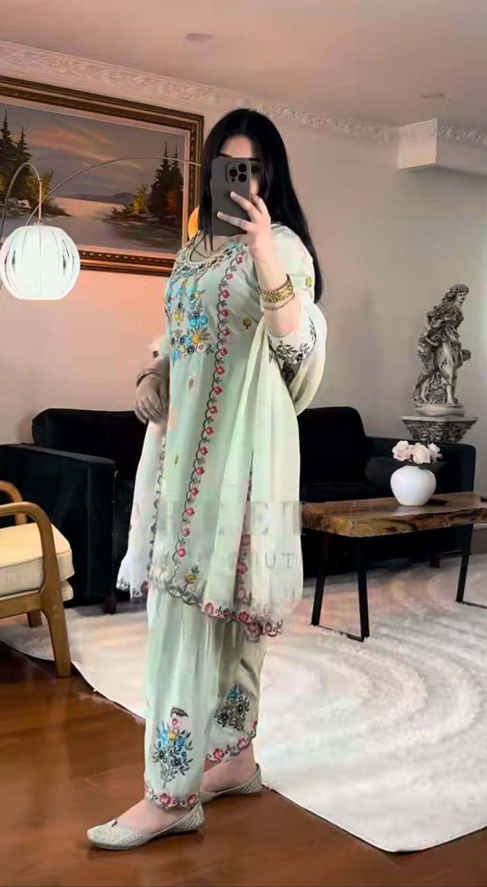 Silk designer kurta dhoti with dupatta sets