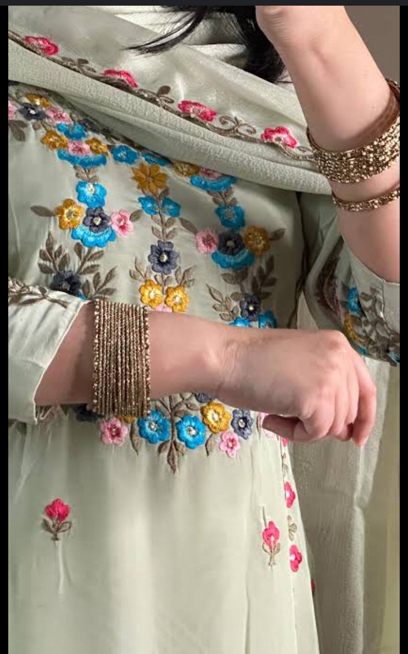 Silk designer kurta dhoti with dupatta sets