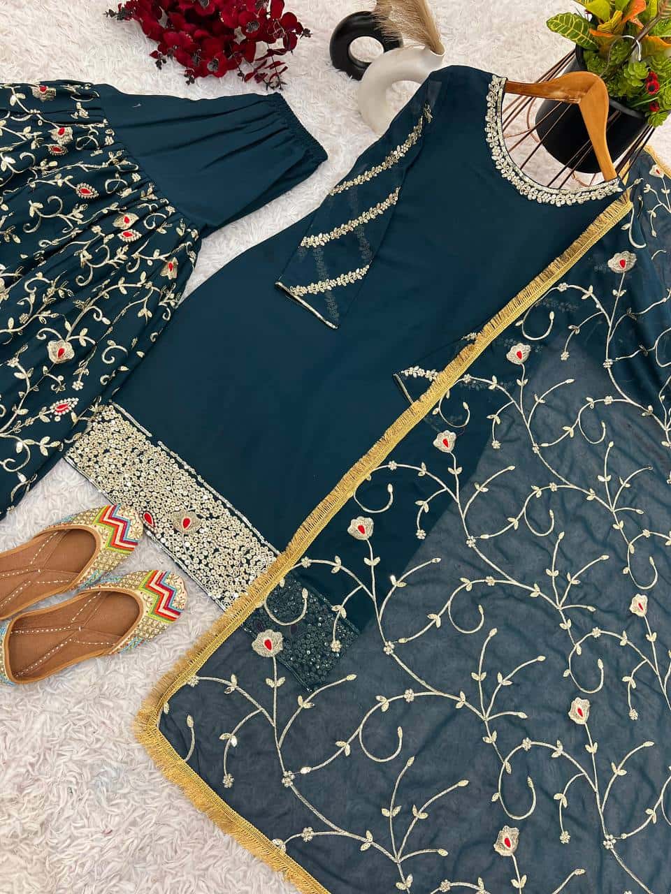 Heavy Faux Georgette Kurta Sharara with Dupatta