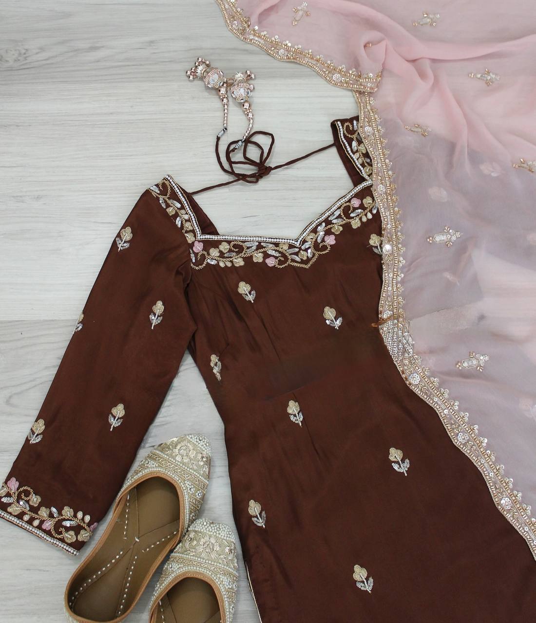 Georgette kurta sharara with dupatta sets