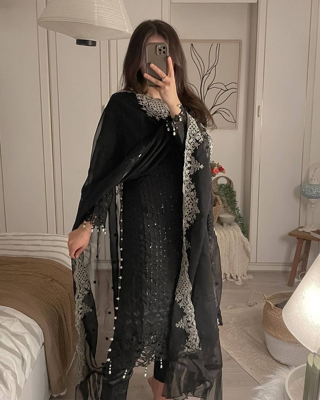 Party Wear Kurti & Pant Set with Fancy Dupatta