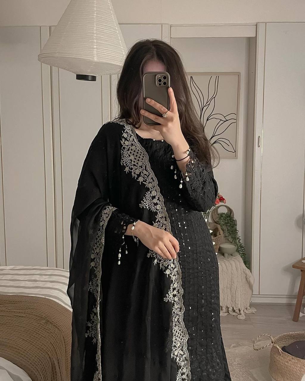 Party Wear Kurti & Pant Set with Fancy Dupatta