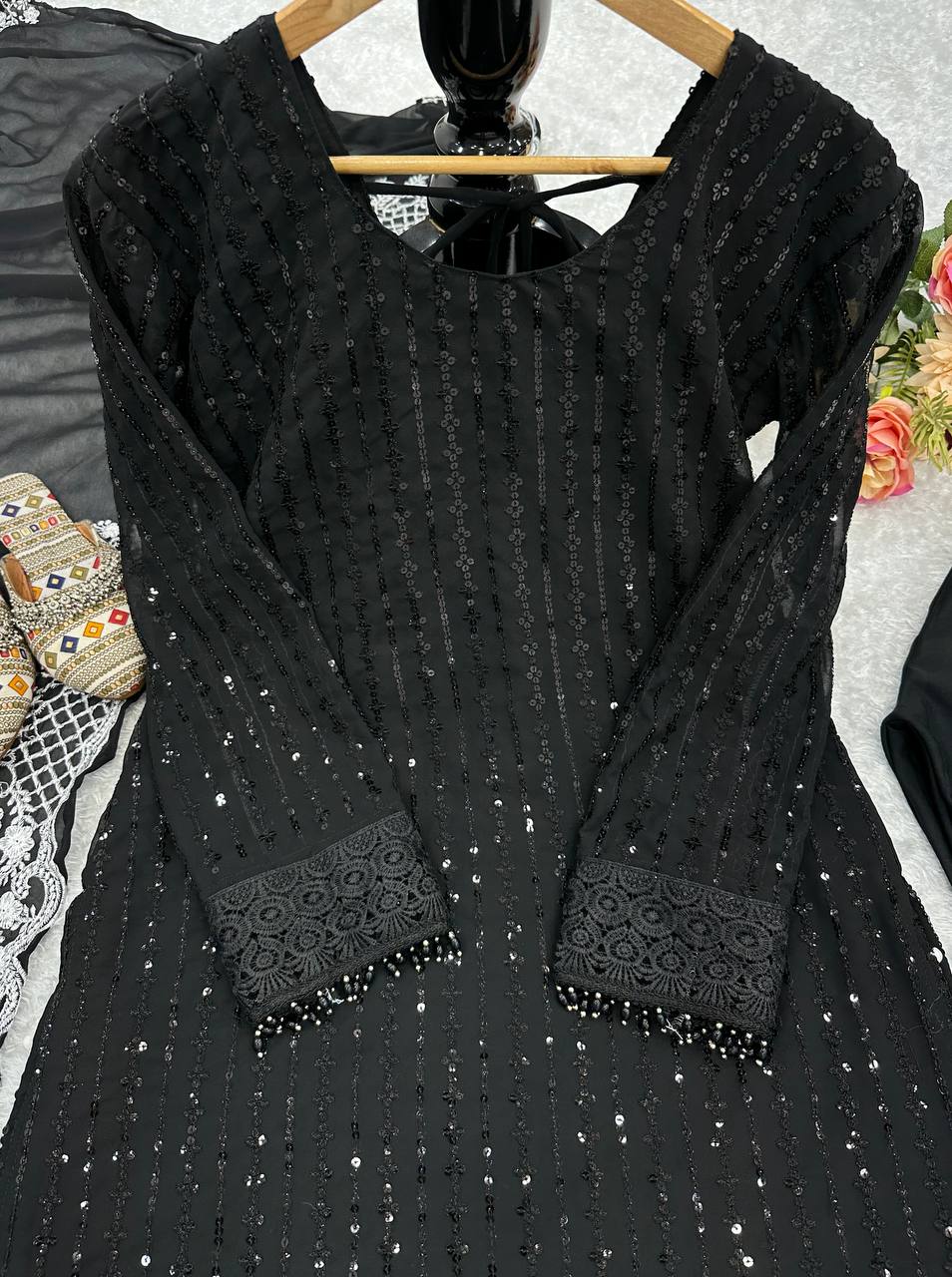 Party Wear Kurti & Pant Set with Fancy Dupatta