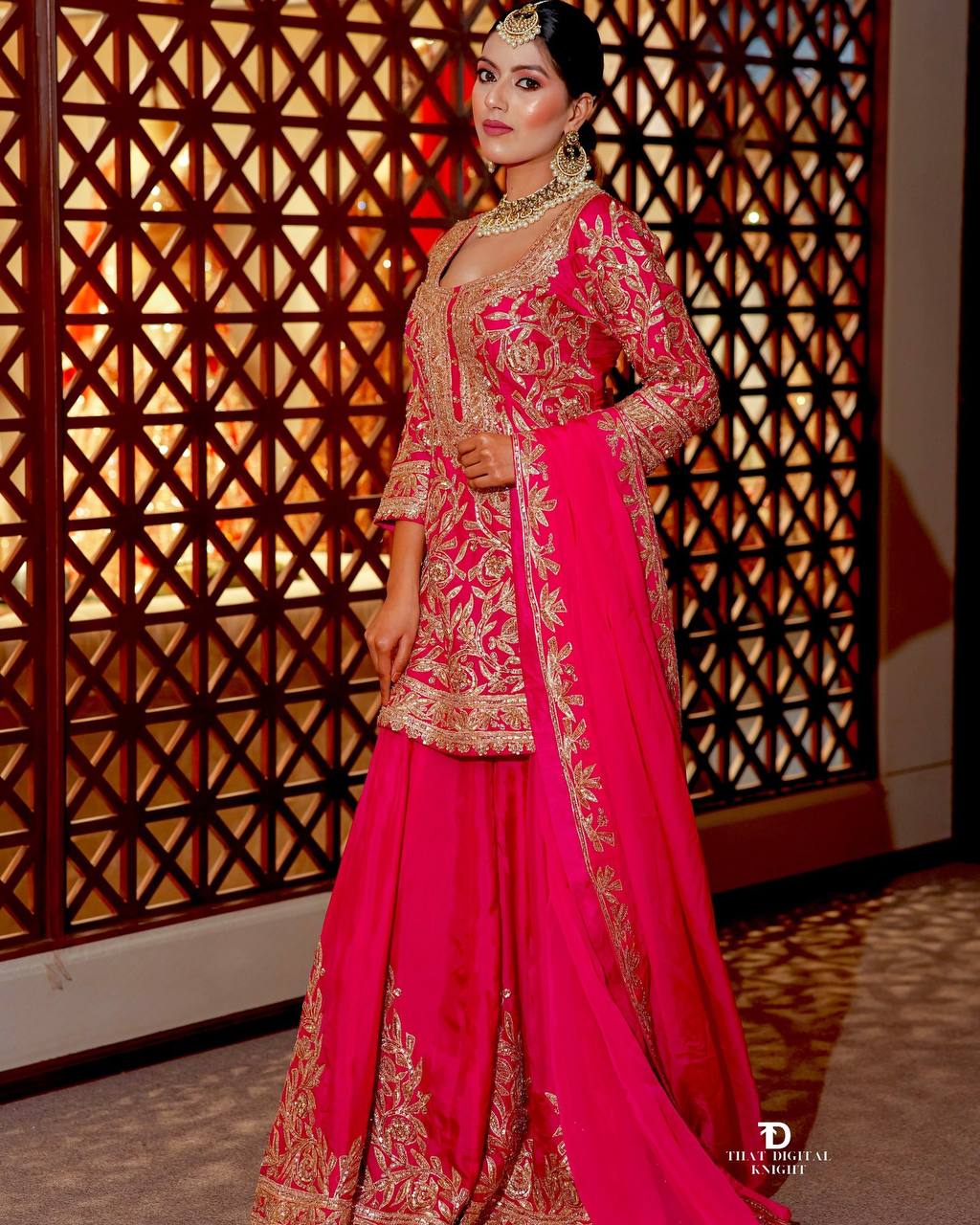 Wedding wear silk kurta palazzo with dupatta sets