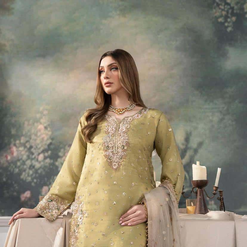Beautiful chinon silk embroidery readymade salwar suit set