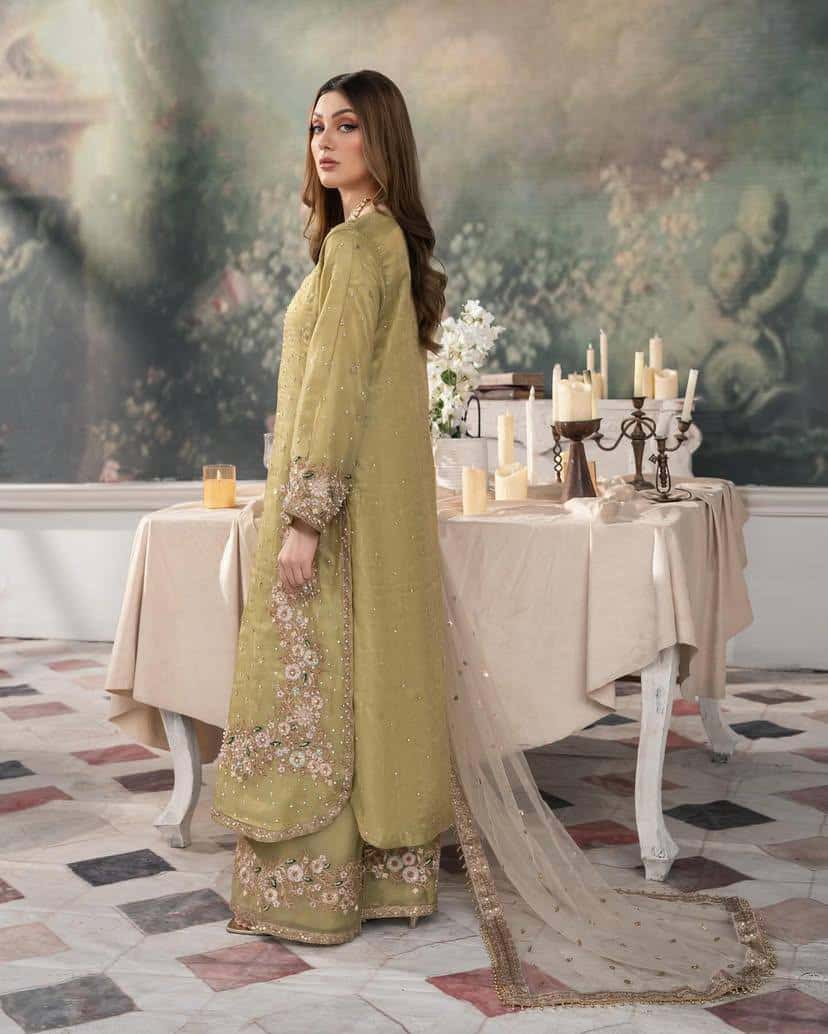 Beautiful chinon silk embroidery readymade salwar suit set