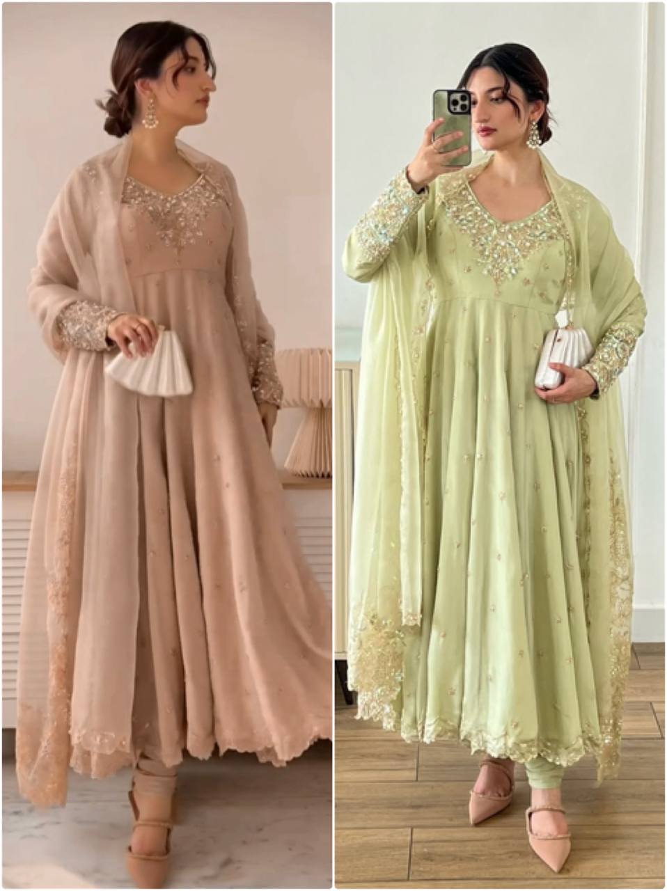 Designer Party Wear Gown with Dupatta – Rembo Sequence Work