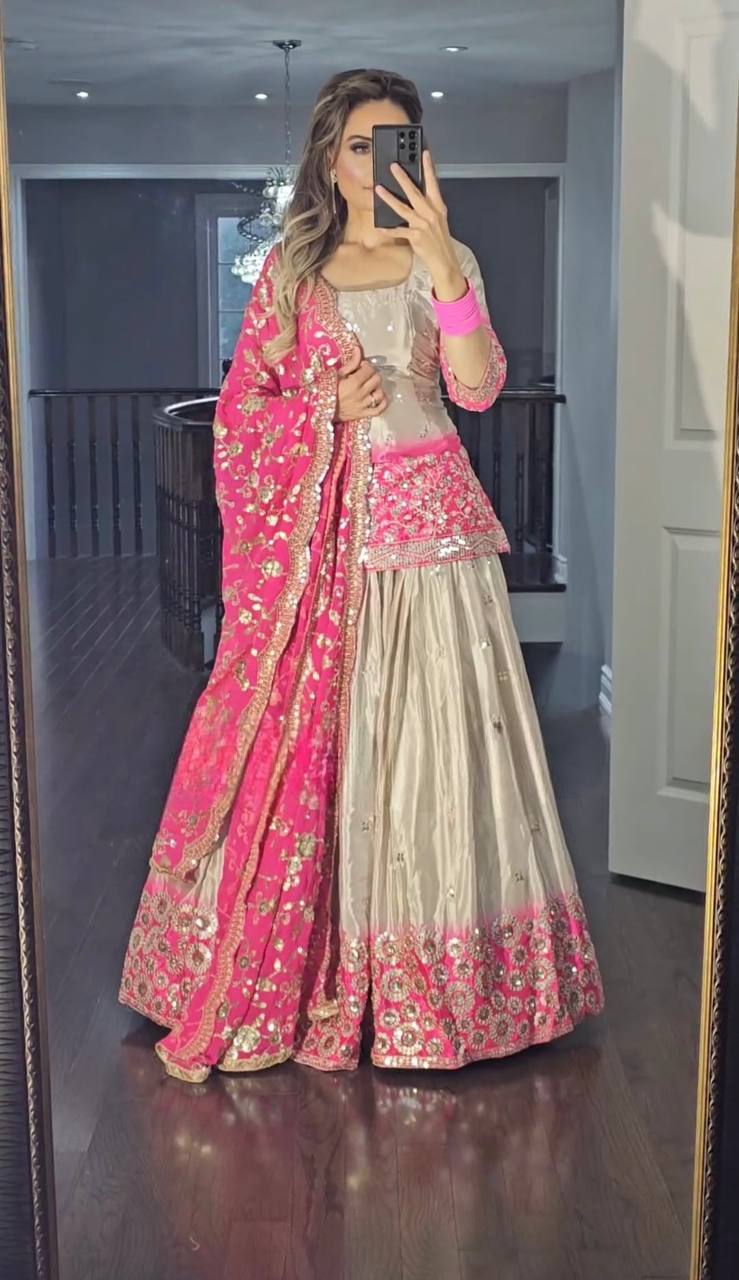 Chinnon silk lehenga set for women