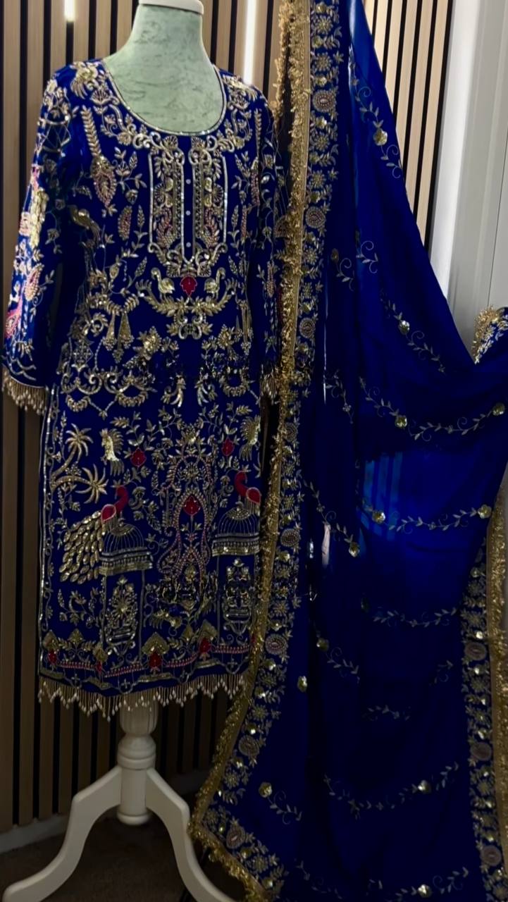 Natural crepe kurta dhoti with dupatta sets
