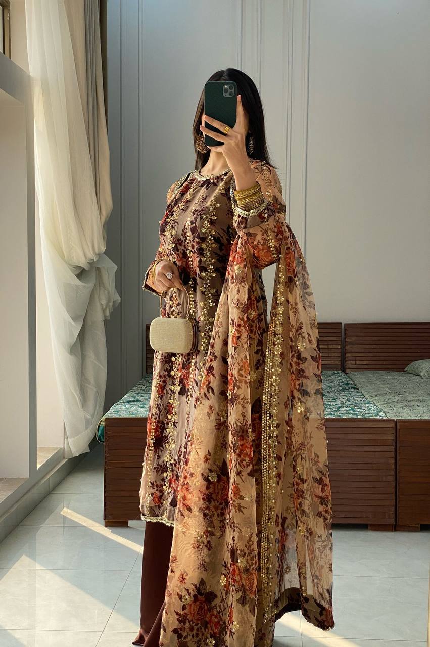 Festival Wear – Top, Plazzo & Dupatta Set (Fully Stitched)