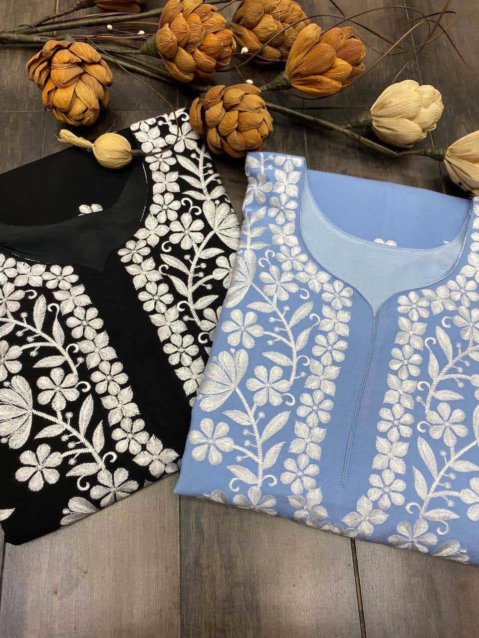 MASLIN TOP WITH COTTON THREAD EMBROIDERED WORK SHARARA