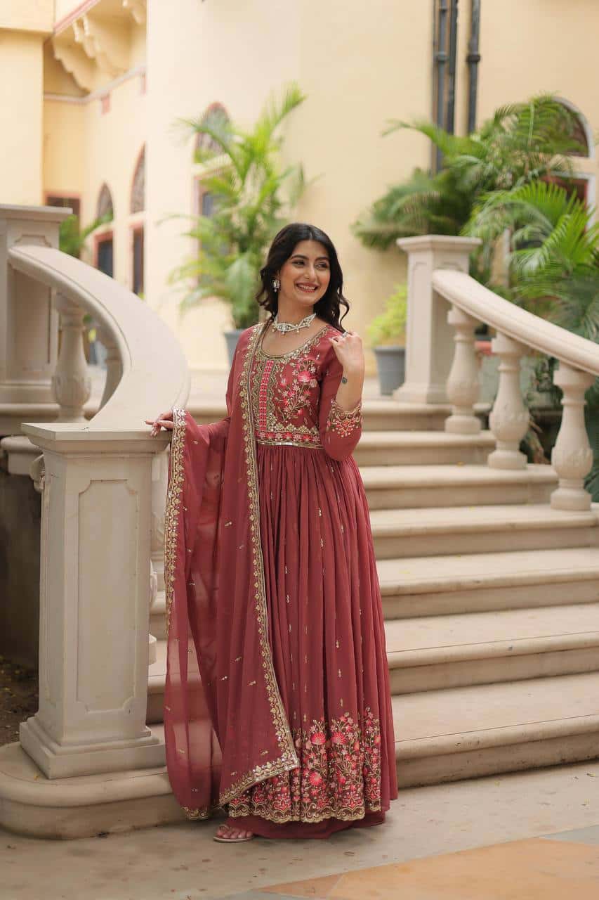 "Elegant Faux Georgette Kurti & Sharara Set with Sequins Dupatta"