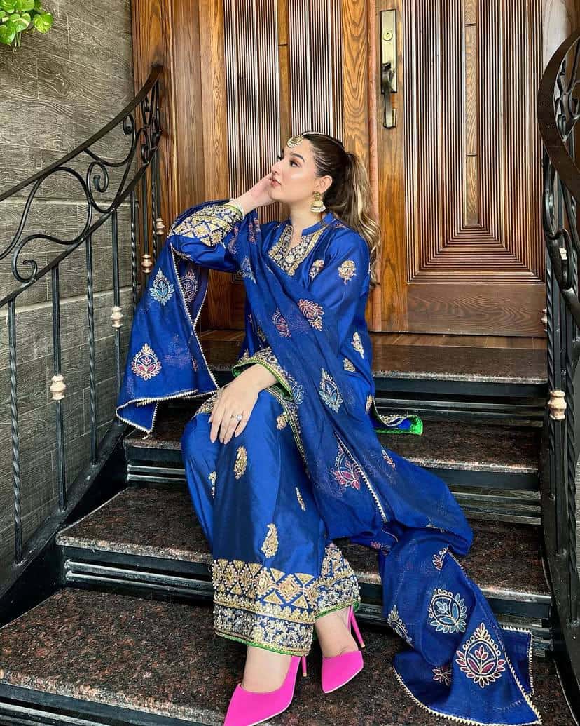 New Kurti-Plazzo Set in Chinon Silk with Beautiful Sequins Embroidery Work